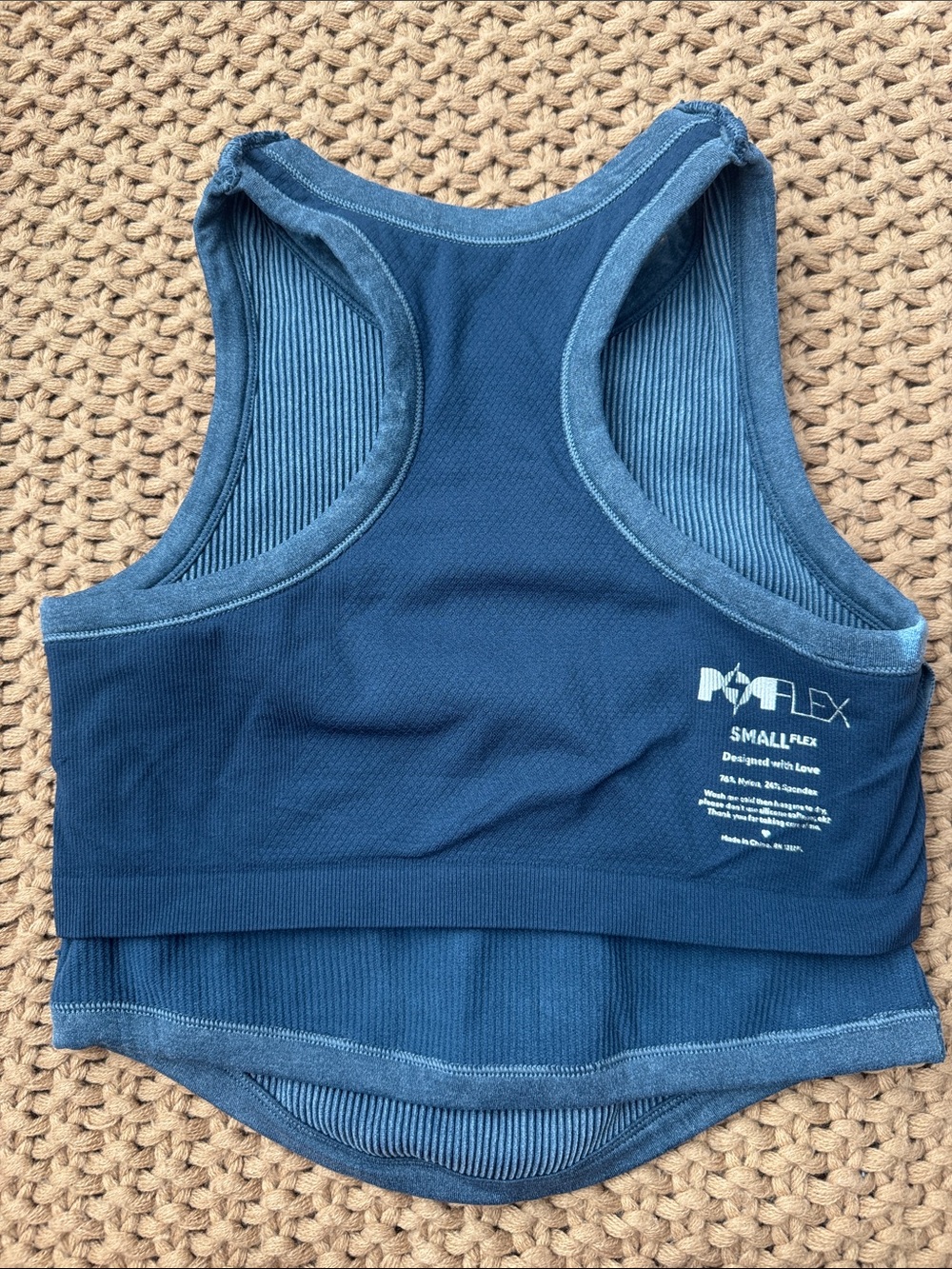 POPFLEX Blue Ribbed Tank Top - Picture 6 of 8